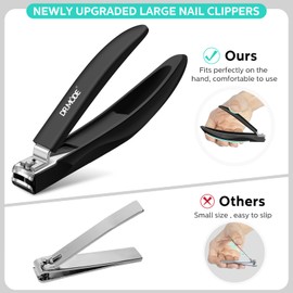 DRMODE DRMODE Nail Clippers for Men with Catcher, Anti Splash Self-Collecting Finger Nail Clippers Adult with Ergonomics Long Handle, Heavy Duty Mess Free Toenail Clippers Nail Cutter Unique Gifts for Women