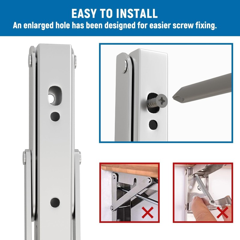 LEOPO 8 inch Folding Shelf Brackets-2 Pack Foldable Heavy Duty