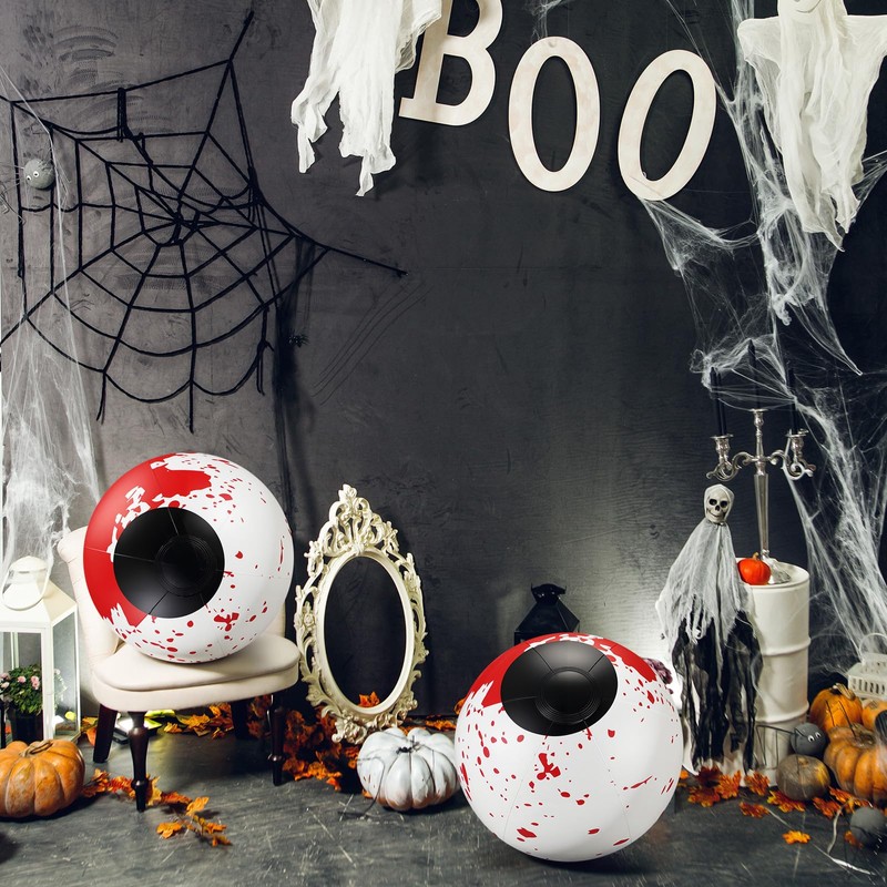 10 Pcs Halloween Eyeball Red Inflatable Eye Ball 12 Inch