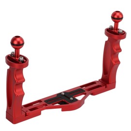 Dual Handle Grip Holder, Handheld Tray Stabilizer Rig Diving Underwater DSLR Camera Housings Tray for SLR Cameras, Sports Cameras, Diving Lights with 1/4 Inch Screw Hole