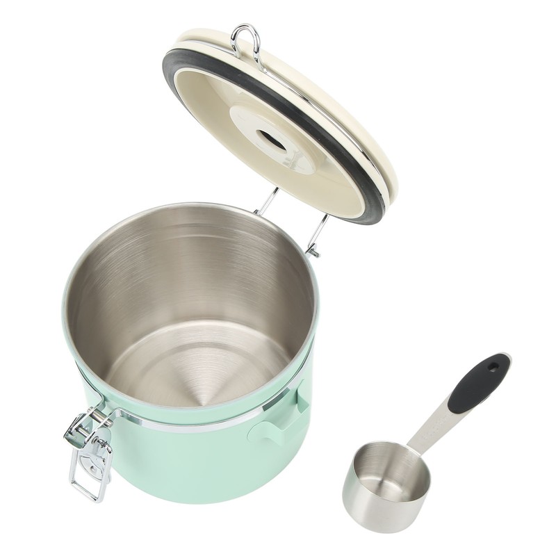 Coffee Canister Mint Green Food Grade Stainless Steel Airtight Coffee