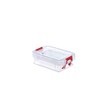 Whitefurze Allstore Container with Silver Clamp, Plastic, Natural, 0.1 Litre