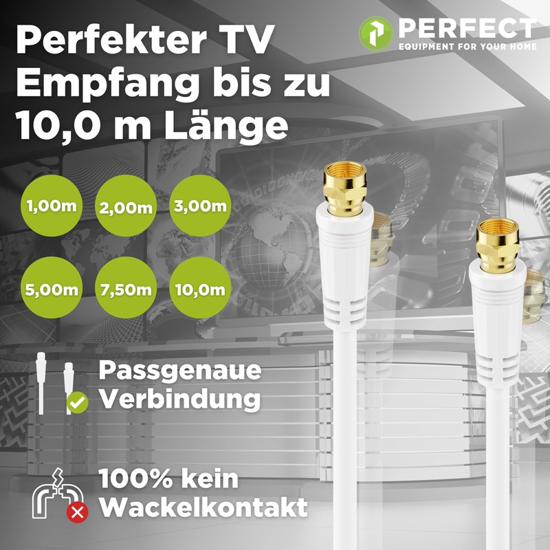Perfect Satellite Cable, Aerial Cable, Coaxial Cable, F Male to