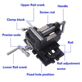 3" Cross Slide Drill Press Vise, Compound Bench Table Bench Top Woodworking Clamp Vise Fixture Cross Slide Table for Mini Drill Milling Machine (3 in)