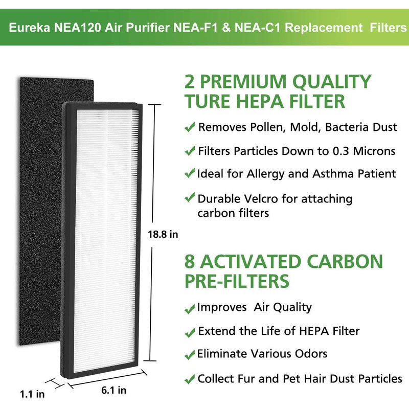 isinlive 2 Pack NEA-F1 H13 True HEPA Filter Compatible with