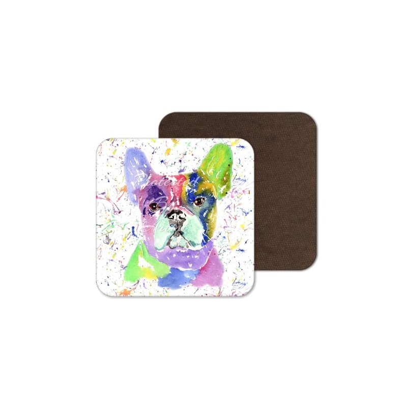 Coaster French Bulldog Frenchie Dog Pet Animals Coasters Watercolour Art