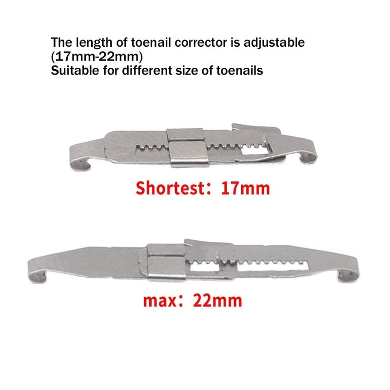 1Pc Silver Ingrown Toenail Correction 17 to 22mm Adjustable Stainless
