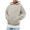 Runcati Mens Fuzzy Sherpa Pullover Hoodie Sweatshirts Long Sleeve Sport