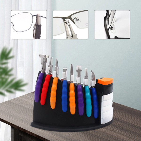 Optician Optical Tools Kit - 14-Piece Eyeglasses Repair Set with