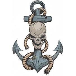 Anchor Skeleton Skull Bumper Sticker Laptop Sticker Toolbox Sticker