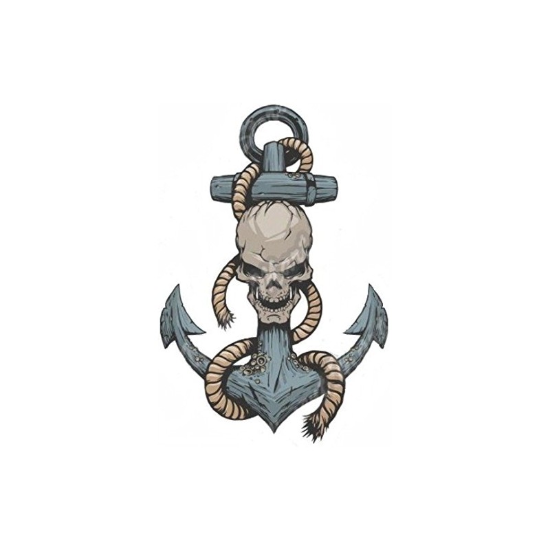 Anchor Skeleton Skull Bumper Sticker Laptop Sticker Toolbox Sticker