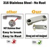 (4 Pack) 316 Stainless Steel Bimini Top Strap Pad Eye