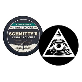 DC Crafts Nation Skin Can Cover Illuminati with 1 Can Schmitty's Herbal Snuff Wintergreen Pouches