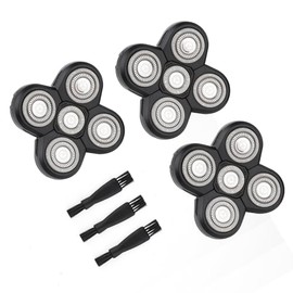 Cabezales de repuesto universales para afeitadora de 5 hojas, 3 piezas, compatibles con Freedom Bird y más afeitadoras de cabeza, cabezales de repuesto para afeitadora de 5 hojas con cubierta de cuch