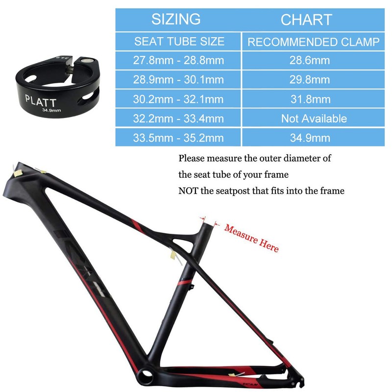 PLATT Bicycle Seat Clamp Super Light Aluminium Seat Clamp 28.6/31.8/34.9