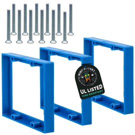 Mint Bucket Brands 1/2" Double Gang Receptacle Outlet Box Extender - UL Listed - Electrical Outlet Extender for Electrical Box and Electrical Outlet Switches (Blue) (Pack of 3)