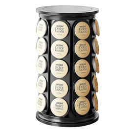 Vurlexat Coffee Pod Storage, K Cups Pods Carousel Holder, 360° Rotating K Cup Storage Organizer Stand Compatible with 40 Keurig Kcup Pods (Black)