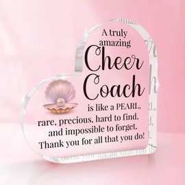 Cheer Coach Acrylic Sign for Women Cheerleading Cheerleader Gifts for Woman Her Thank You Appreciation Present for Physical Education Team Gym Ballet Dance Coach 4 X 4 Inch