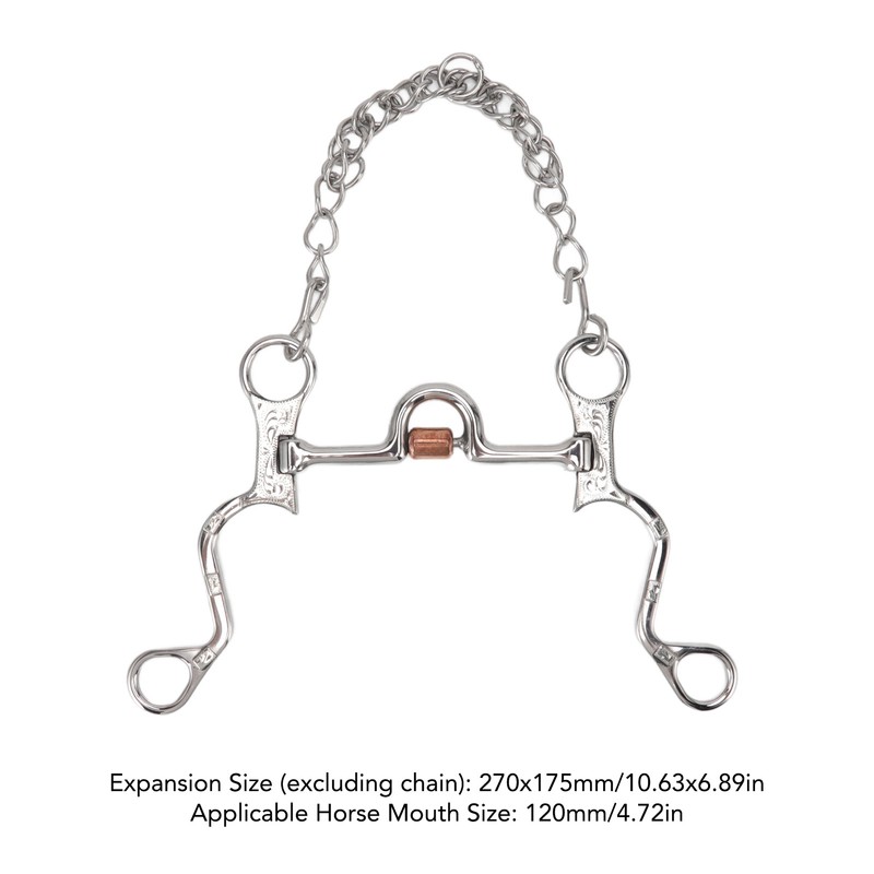120mm Horse Mouth Snaffle with Chain Stainless Steel Horse Bit