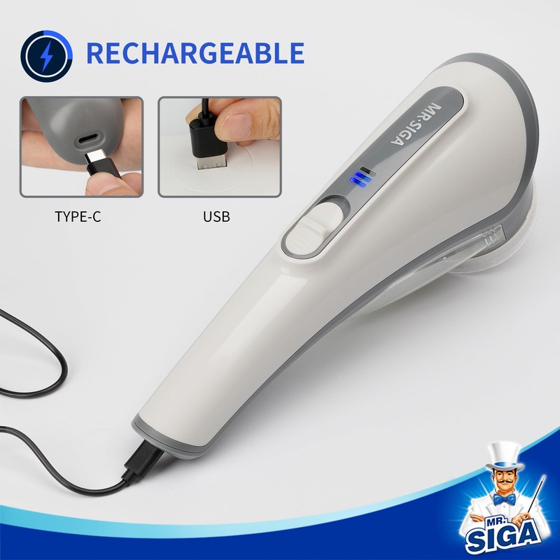 MR.SIGA Fabric Shaver and Lint Remover with 2 Speeds, Rechargeable