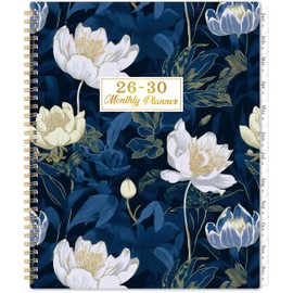 2026-2030 Monthly Planner - 5 Year Monthly Planner/Calendar from JAN. 2026 - DEC. 2030, 9" x 11", Monthly Tabs, Back Pocket, Twin-Wire Binding, Transparent Waterproof PP Cover
