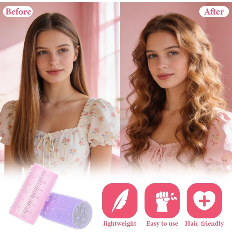 Lurrose 2 Rulos Para Cabello De Flequillo Rodillos Jumbo Sin