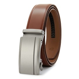 28"-68"Men's Leather Ratchet Dress Belt Big And Tall With Automatic Buckle