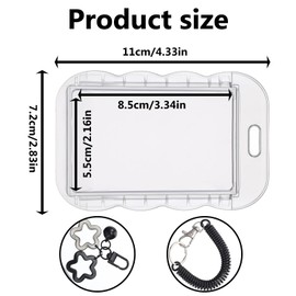YBEATY 2 PCS Cute Photocard Holder Keychain Transparent Photo Card Holder Acrylic Protective Photocards Holders with Star Pendant Acrylic ID Bus Card Holders Keychain Accessories for Bus Student Cards