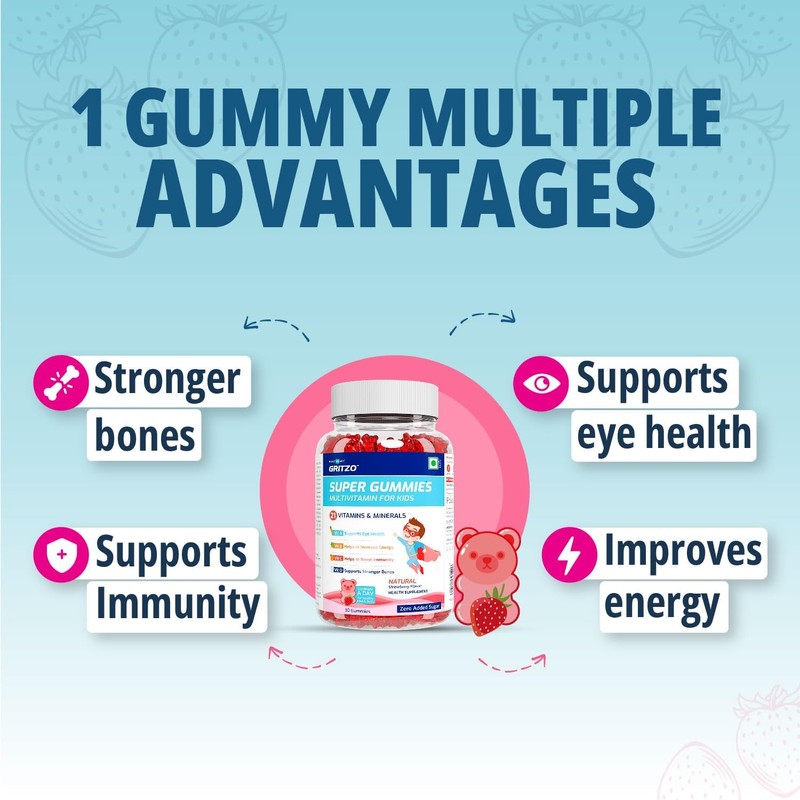  Super Gummies, Multivitamin for Kids, 21 Vitamins & Minerals,