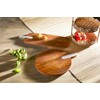 Mud Pie 14" Dia Round Board with Marble Handle, Brown