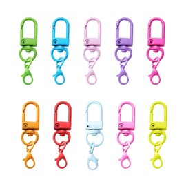 TPZORJX 10pcs Schlüssel Karabiner Bunt, Bunte Hummer Haken, Schlüsselanhänger Drehverschlüsse, Schlüsselanhänger DIY, Schlüsselketten Clip, für Schlüssel, Hängende Spielzeuge, DIY Zubehör