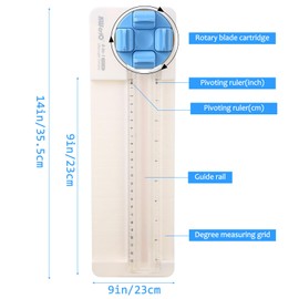 AmazingSpark 2 Pack 4-in-1 Paper Cutter - Pink & Blue, Multi-Function Trimmer with Straight, Wave, Perforated & Creasing Blades for Craft Paper & Cardstock, Postcard