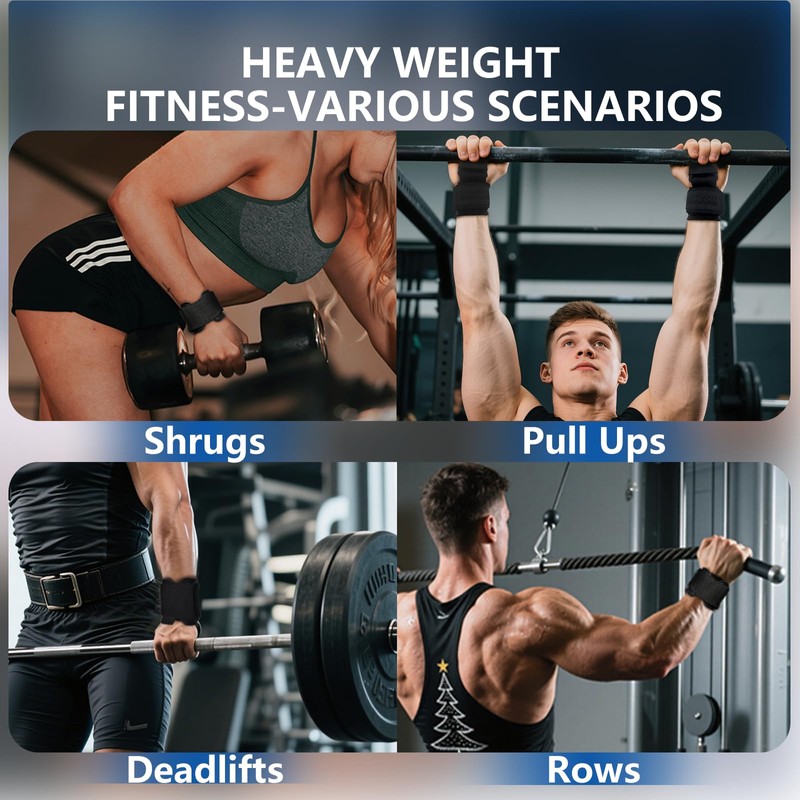Weight Lifting Hooks, Gym Wrist Straps with Hand Grip Hooks