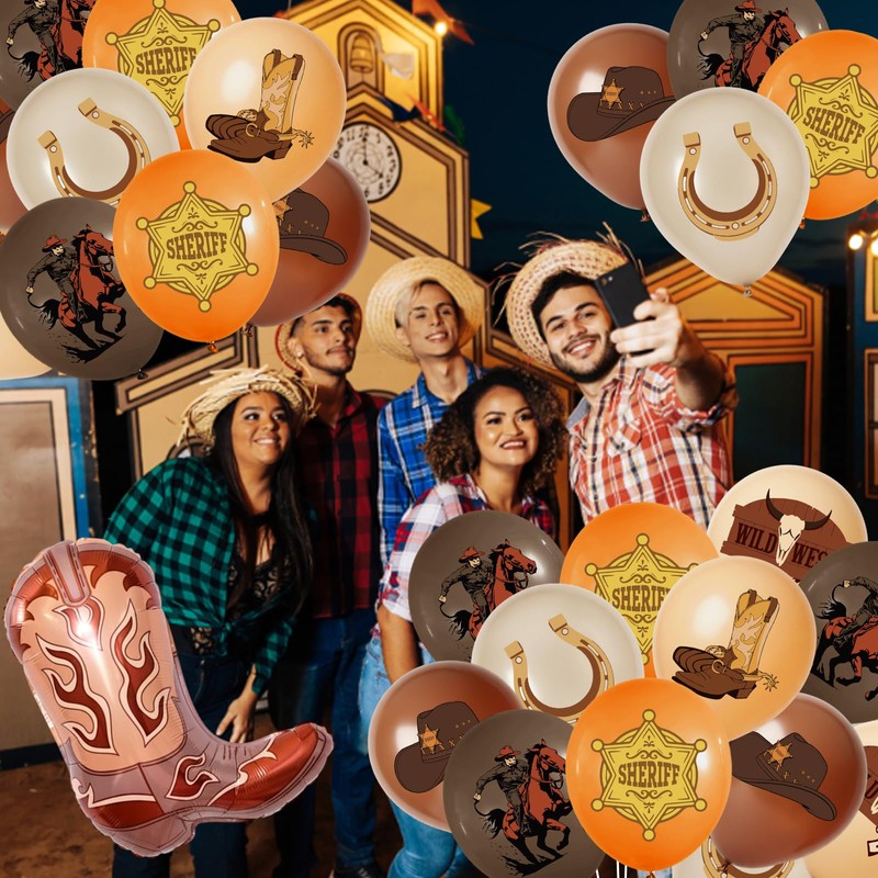 Cowboy Balloons Western Balloons: 49Pcs Globos Vaqueros Cowboy Party Decorations