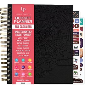 Legend Budget Planner & Bill Organizer with Pockets â Home Finance Book with Bill Payment & Expense Trackers â Financial Notebook for Household Budgeting & Money Management - Large, 8x9.5â, Black
