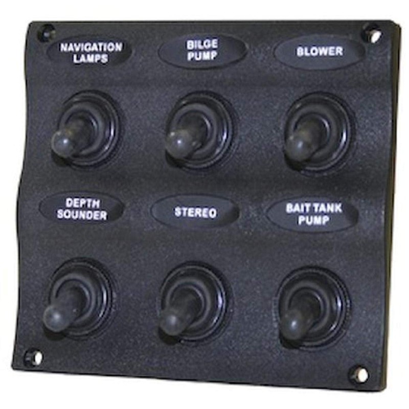 Unified Marine 50031297 SeaSense Wave Design 6 Gang Switch Panel,