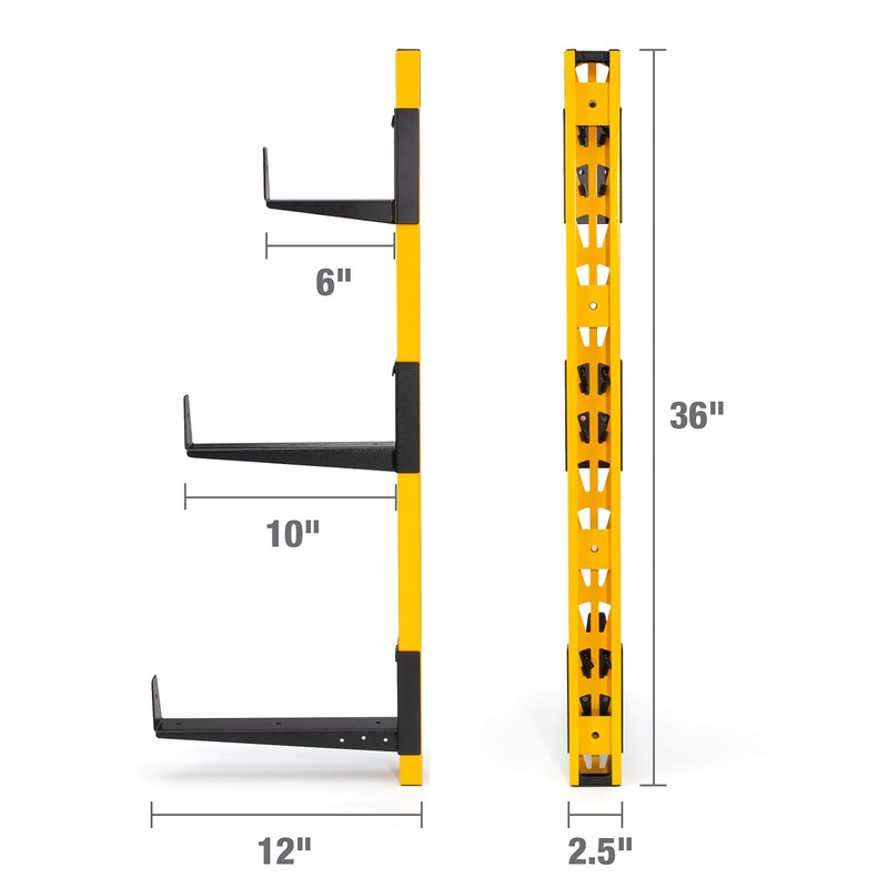 Dewalt 3-Piece Wall Mount Cantilever Wood and Lumber Storage Rack