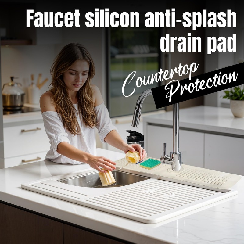 Galiora Kitchen Sink Splash Guard 24 Inch Silicone Sink Splash