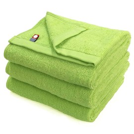 Imabari Towels, Commercial Use, Face Towels, Set of 3, M Color, 13.4 x 33.9 inches (34 x 86 cm), For Beauty Salons, 100 Colors, Lightweight and Thin (No.32 Lime) mc-ft3