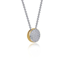 Lafonn Classic Sterling Silver 2-Tone Plated Simulated Diamond Necklace (0.63 CTTW)