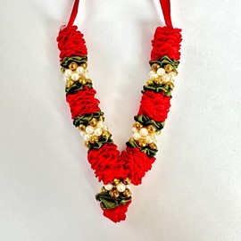 Haar | Mala | Artificial Garlands for Festivals for deities or Decoration - Color: RED