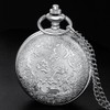 Tiong Silver Alice in Wonderland Pocket Watch Roman Numerals Quartz