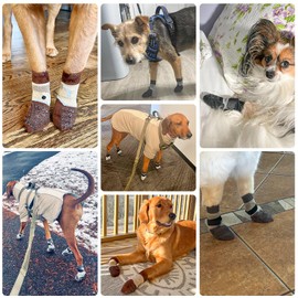 BEAUTYZOO Dog Socks to Prevent Licking Paws for Hardwood Floors Anti Slip, Dog Shoes Booties for Hot/Cold Pavement,Grippy Boots & Paw Protectors Traction Control for Small Medium Large Senior Dogs
