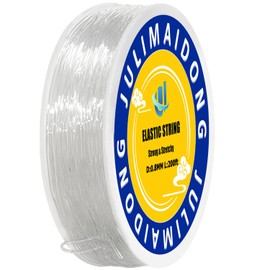 JULIMAIDONG 0.8mm Elastic Bracelet String Cord, Crystal Stretch Bead Cord for Bracelets Jewelry Making, Clear Stretchy Elastic String for Beading, Transparent Thread (0.8MM/200ft)