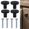 DILUSILK 4 Sets Black Door Knobs Kitchen Cabinet Knobs Round