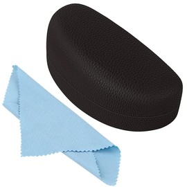 bvya Hard Shell Sunglasses Case with Cleaning Cloth, Leather Extra Large Glasses Case for Oversized Sunglasses and Eyeglasses