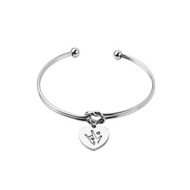 REEBOOOR - Pulsera con Texto en inglés I Love You ASL Tie The Knot Cuff