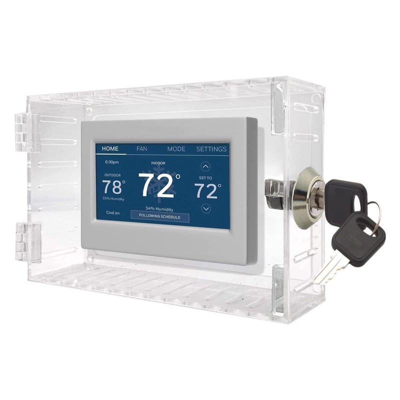Thermostat Lock Box Transparent Acrylic Universal Clear Cover with 2
