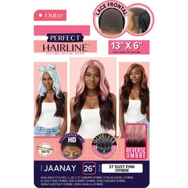 Outre Lace Front Wig -Perfect Hair Line 13X6 - Jaanay (ST DUST PINK OMBRE)