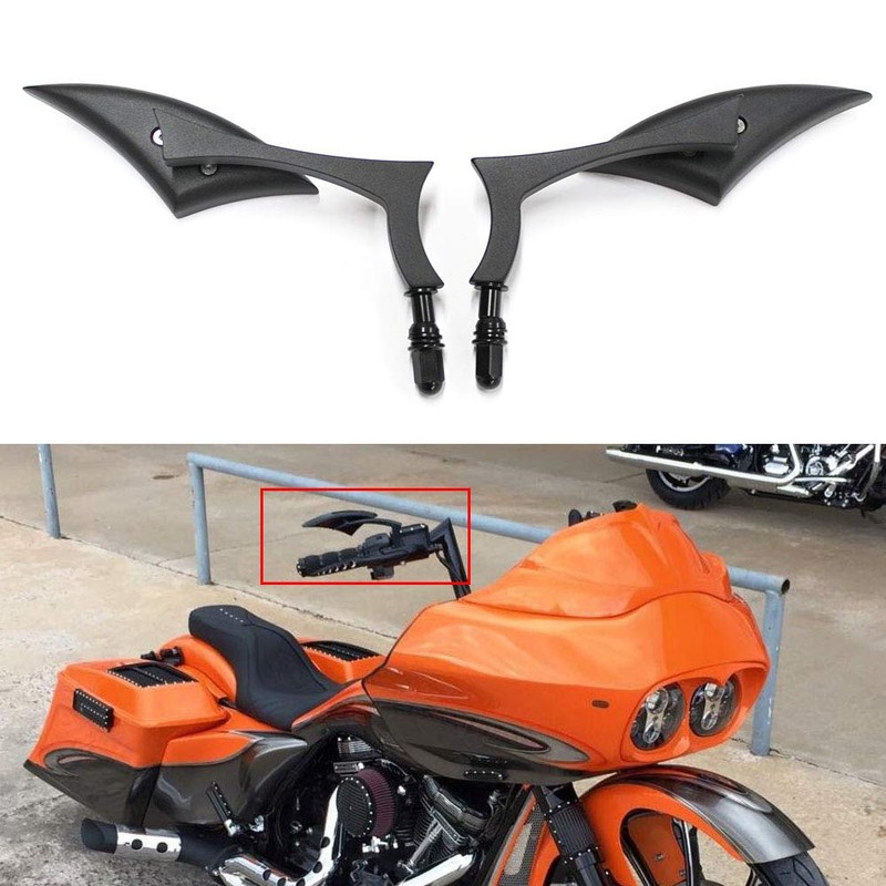 Rich Choices Black Motorcycle Handlebar Side Mirrors Rearview Blade Compatible